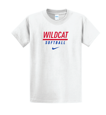 *REQUIRED* Wildcat Softball Cotton Tee (White) - Men's Cut