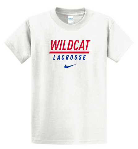 *OPTIONAL* Lacrosse Wildcat Cotton Tee (White) - Men's Cut