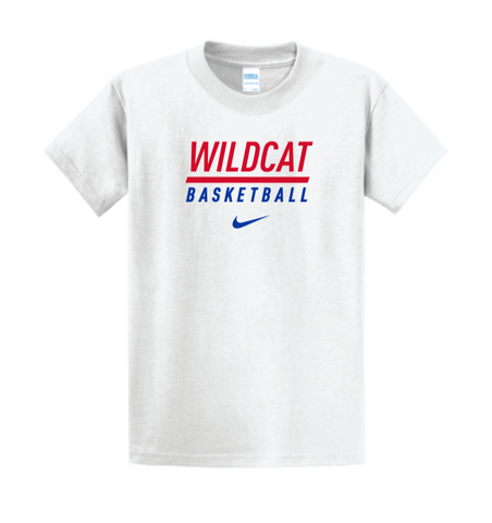 *OPTIONAL* Wildcat Basketball S/S Cotton Tee (White) - Men's Cut