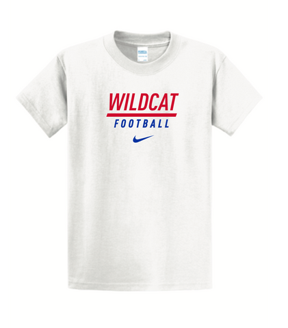 *REQUIRED* Wildcat Football S/S Cotton Tee (White)