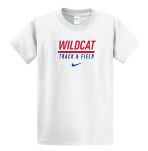 *ALL LEVELS-OPTIONAL* Track & Field Wildcat Cotton Tee (White) - Men's Cut