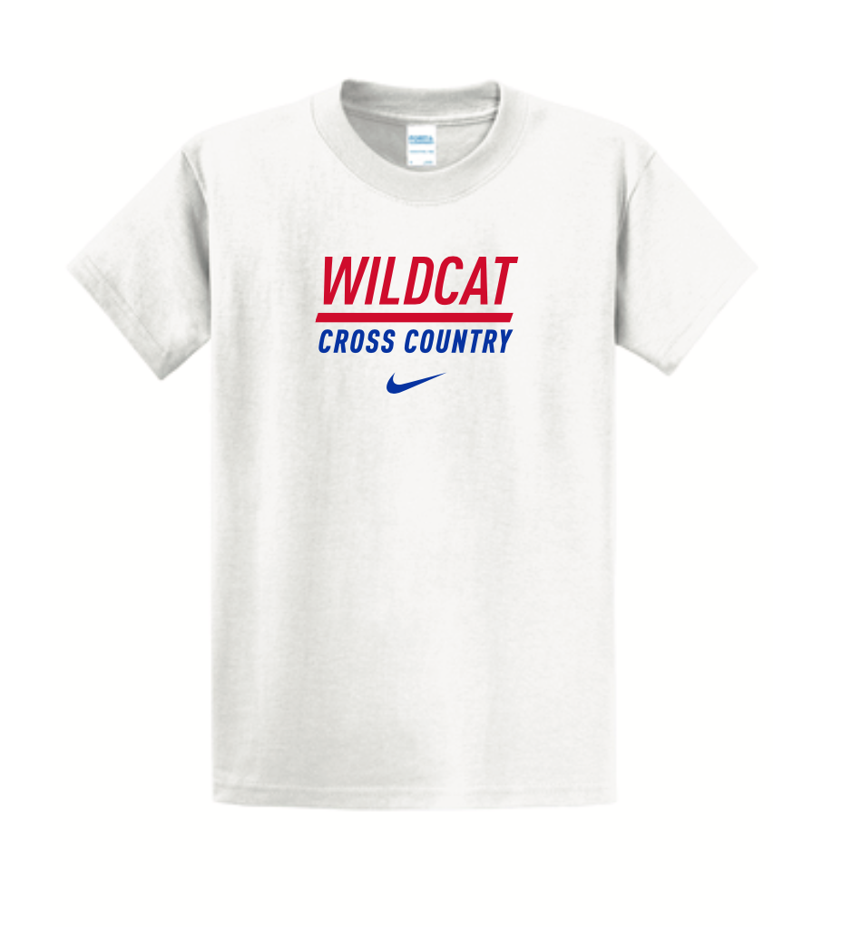 *REQUIRED* Wildcat Cross Country S/S Cotton Tee (White)